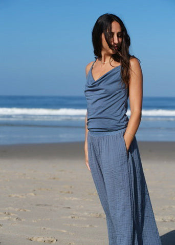 THE BUTTERFLY PANT - GAUZE - BLUESALT